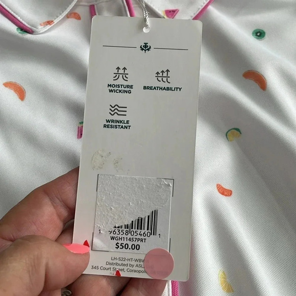 Lady Hagen Sleeveless Golf Polo shirt White Fruit print Size M NWT Tennis Active - Picture 5 of 12